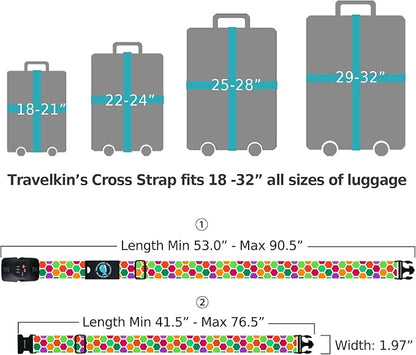 Travelkin Luggage Straps TSA Approved - Adjustable Cross Suitcase Straps with TSA Lock, Reinforced Buckle, Unique Pattern - Secure Heavy Duty Luggage Straps for Travel (Honeycomb)