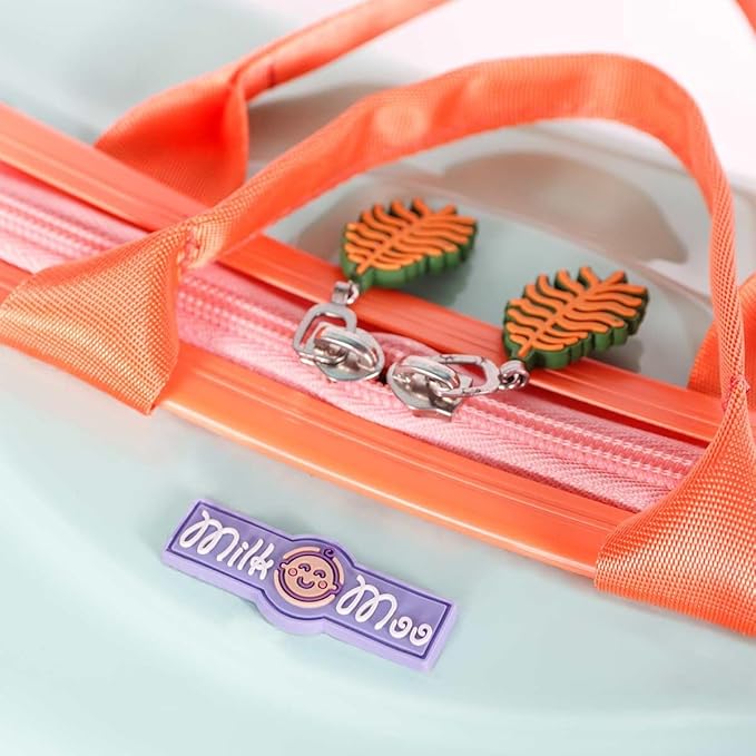 MILK&MOO Rideable Kids Suitcase Jungle Friends, Fun and Safe, Durable, Spacious and Ergonomic Design, 360° Swivel Wheels, for Children Aged 2-6 Years, 21 L, Maximum Riding Weight 50 kg / 110 Lb