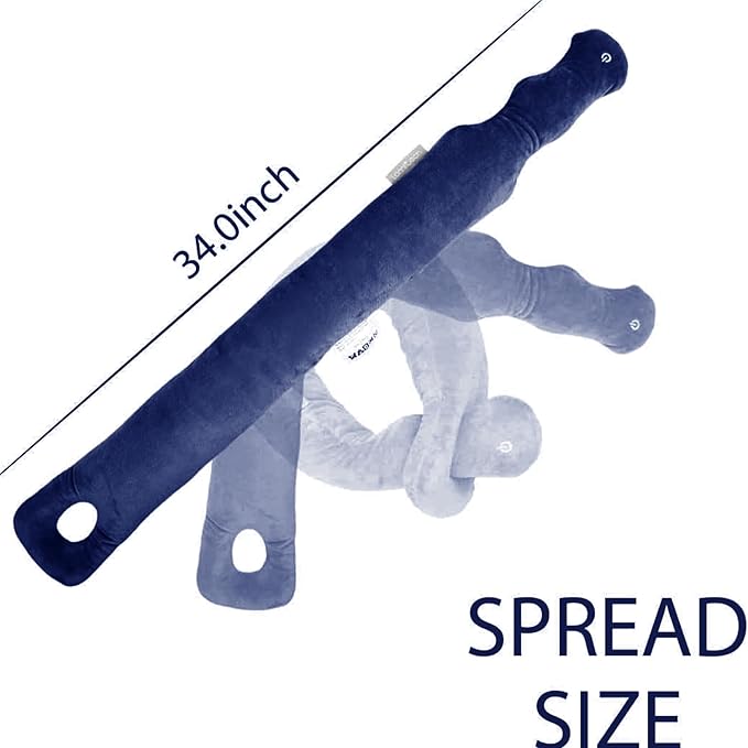 Neck Pillow,Wireless Travel Pillow for Airplanes,Neck Wrap Vibration Massaging Soft Touch Breathable Head Support for Office Sofa Air Plane(Blue)