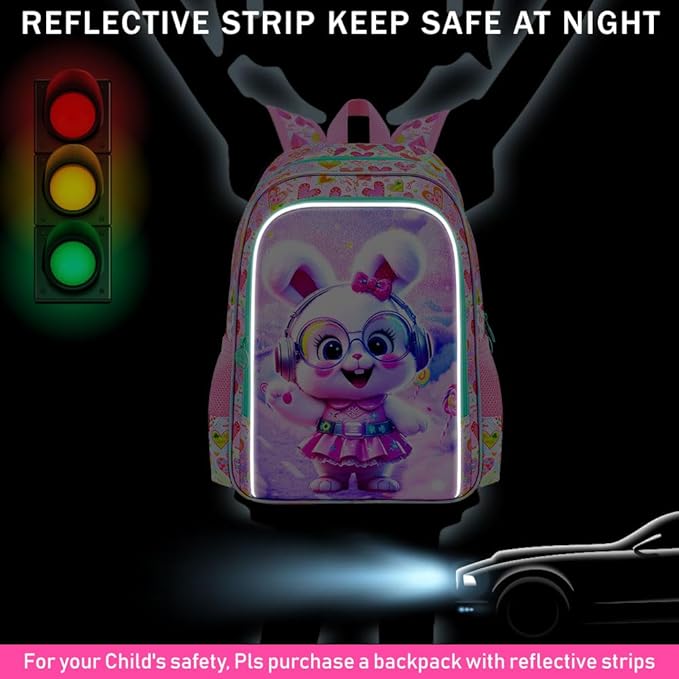 WZLVO 3PCS Kids Backpack for Girls, Unicorn Dinosaur Animal Prechool Elementary Kindergarten School Bookbag with Lunch Box