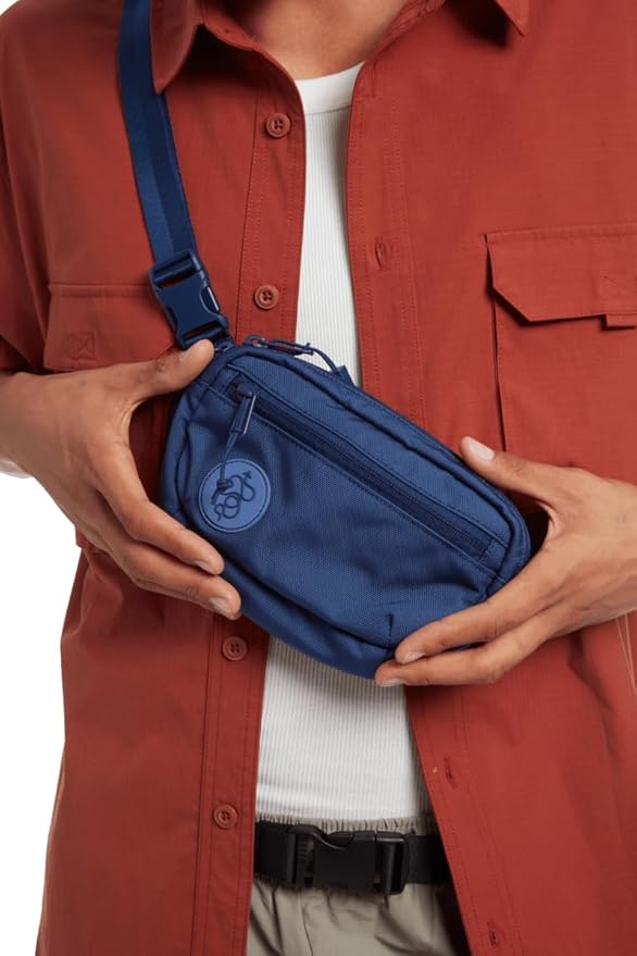 Baboon to the Moon Fanny Pack - Trendy, Compact, Water-Repellent Waist Bag in Multiple Colors and Sizes for Men and Women (Navy, Mini (1.5L))