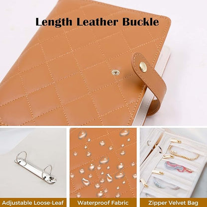 Travel Jewelry Organizer Case ， Portable Jewelry Organizers Storage Book, Compact Jewelry Roll for Earrings, Rings, Necklaces - Perfect Jewelry Travel Bag for Women