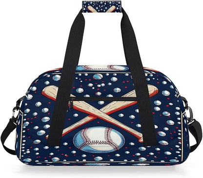 Kids Duffle Bag Girls Boys Baseball Sports Weekender Overnight Bag,Lightweight Duffel Bags for Traveling Gym Sport Dance