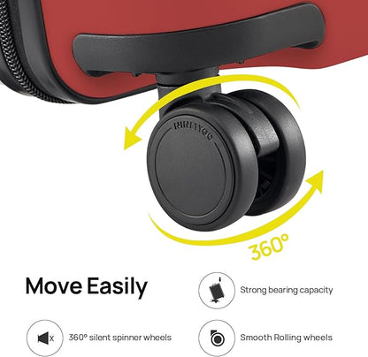 NINETYGO Large Checked Luggage 28 Inch, Checking In Luggage with Smooth Spinner Wheels, Lightweight, Hard Shell PC Suitcase, Lightweight Travel Luggage, TSA Approved (Raspberry, Rhine Basic)