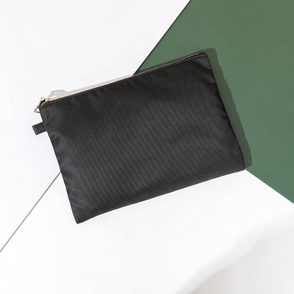 Zipper Pouch Storage Bag Simple and Stylish Women's Cosmetic and Travel Bag (Black-nylon-5)