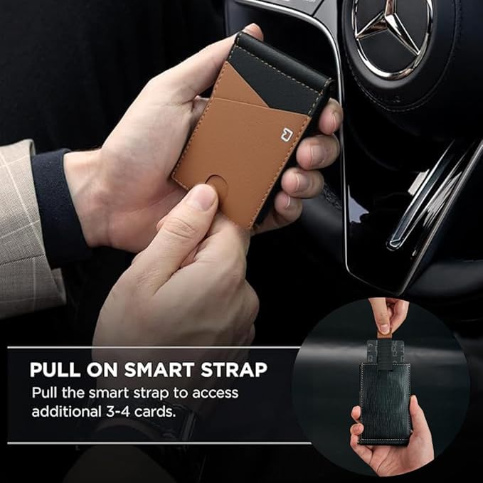Jenoss Smart Tracking Wallet For Men: Smart Tracker Works with Apple Find My Full Grain Leather, Slide Pop Up Card, Minimalist Compact 12 Cards Slot Organizers ID Money Clip