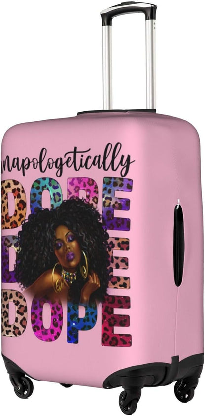 Travel Suitcase Protector African American Girl Elastic Protective Washable Luggage Cover With Concealed Zipper Suitable For 18-32 Inch(L (for 25-28 inch luggage))