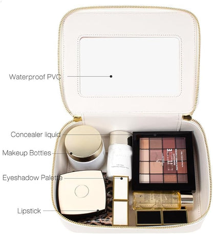 Clear Makeup Bag, TSA Approved Toiletry Bag Travel Makeup Case Clear Cosmetic Travel Bag Small Makeup Pouch Organizer Waterproof Portable Car Essentials for Women