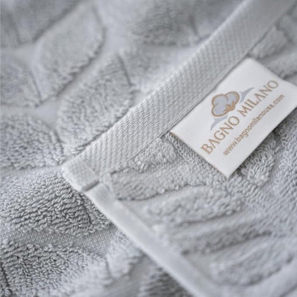 BAGNO MILANO Turkish Cotton Ultra-Soft Plush Absorbent Quick Dry Bathroom Towel Set, Made in Turkey (LightGrey, 2 pcs Bath Towel Set)