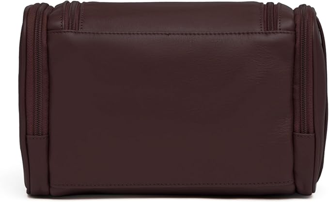 Leatherology Brown Small Hanging Toiletry Kit – Compact Leather Travel Organizer with Interior Zip Pockets, Mesh Pouches & Hanger | Full-Grain Leather Toiletry Bag for Men & Women