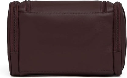Leatherology Brown Small Hanging Toiletry Kit – Compact Leather Travel Organizer with Interior Zip Pockets, Mesh Pouches & Hanger | Full-Grain Leather Toiletry Bag for Men & Women