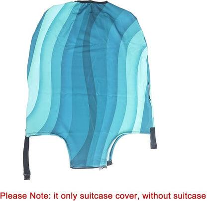 MosaiRudo Thicker Luggage Cover Elastic Suitcase Cover Protector Fits 18-32 Inch Suitcase Travel Accessories (Green Ripple, S)