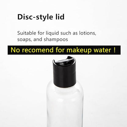 24 Pack 8oz Clear Plastic Empty Bottles, Refillable Travel Containers with Disc Top Flip Caps, Squeezable Shampoo Bottles for Toiletries Liquid Soap, Lotions, Cream, Creams, BPA Free
