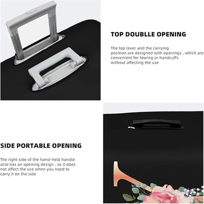 Floral Letter Y Travel Luggage Cover Spandex Suitcase Protector Elastic Washable Stretch,Size XL(Fit 29-32inch Suitcase)