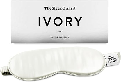 TheSleepGuard Pure Silk Sleep Mask [100% 6A Mulberry Silk, 22 Momme] Light Blocking Travel Essentials. Eye Masks for Sleeping. Black Oeko-Tex Blindfold. Eye Covers for Men & Women