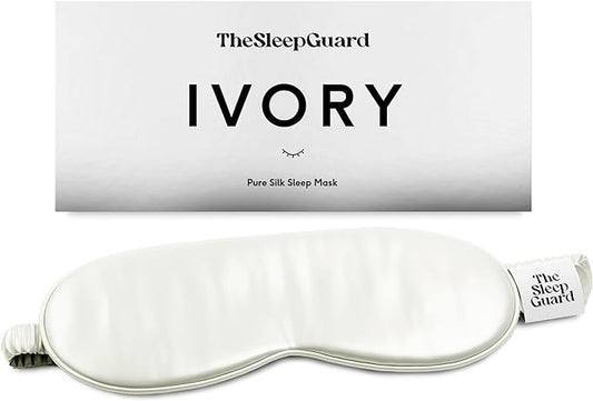 TheSleepGuard Pure Silk Sleep Mask [100% 6A Mulberry Silk, 22 Momme] Light Blocking Travel Essentials. Eye Masks for Sleeping. Black Oeko-Tex Blindfold. Eye Covers for Men & Women