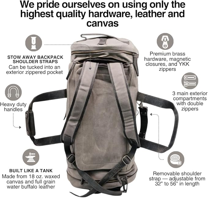 55L Nomad Canvas Duffel (Gray)