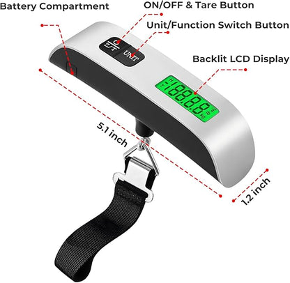 Luggage Straps for Suitcases - 4 pcs Travel Accessories, Heavy Duty Adjustable Suitcase Straps with Add a Bag Strap, Multi-Suitcase Luggage Connector Straps (Luggage Scale + 3 Pack Luggage Belt)