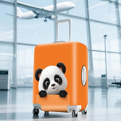 ANNA QUEEN Funny Cut panda Travel Luggage Cover Suitcase Protector Suitcase Cover Anti-Scratch,Stretchable Fit for 18-32Inch Luggage,Travel Bag Cover Washable L(fits 26-28Inch suitcase)