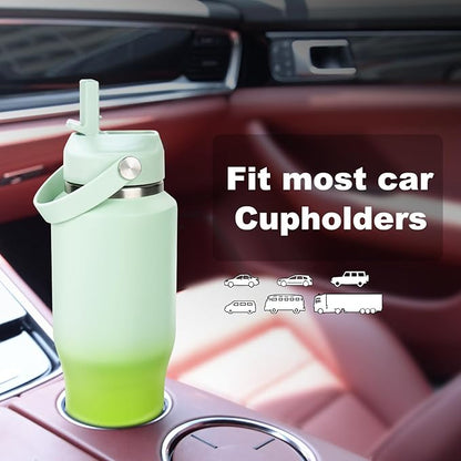 32oz Insulated Water Bottle, Fit in Any Car Cup Holder, Water Bottle with Straw Lids, Stainless Steel Insulated Water Flask Double Wall Leak-proof BPA Free to Keep Cold&Hot