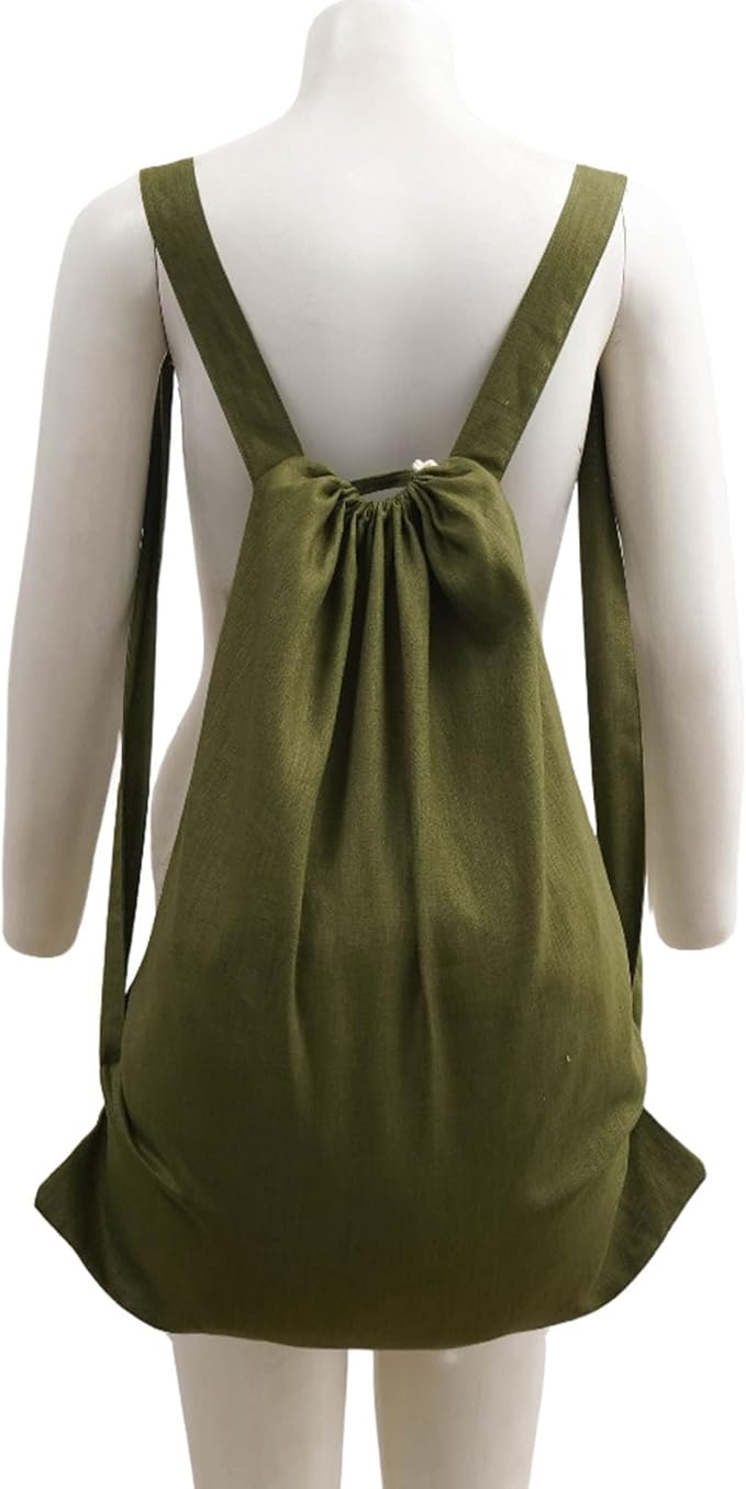 100% Pure Linen Travel Backpack Laundry Bags with Shoulder Straps 20x24in-Washable Drawstring Hanging Laundry Hamper Rxtra Large Portable Cloth Laundry Bag for Dorm College Military Gym-Green