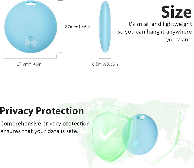 Air Tracker Tags- 4 Pack, New Bluetooth Tracker Works with Apple Find My APP (iOS Only), 92 dB Sound, Replaceable Battery, Smart Tag Keys Finder and Item Locator for Keys, Bags, Luggage, Wallet, etc