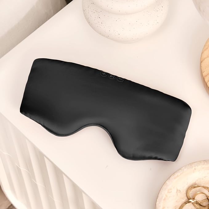 SilkSound 100% Mulberry Silk Bluetooth Sleep Mask, Skin-Friendly Sleeping Eyemask with Bluetooth Headphones, Sleep Gifts for Women, Silk Eye Mask Headband Headphones for Sleeping Side Speakers