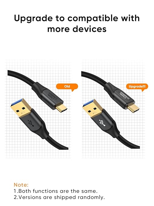 CableCreation 2-Pack 1.6FT USB A to C Data Transfer & Charging Cables, 10Gbps, Compatible with USB C External SSD, MacBook, iPhone 16/15 Pro Max