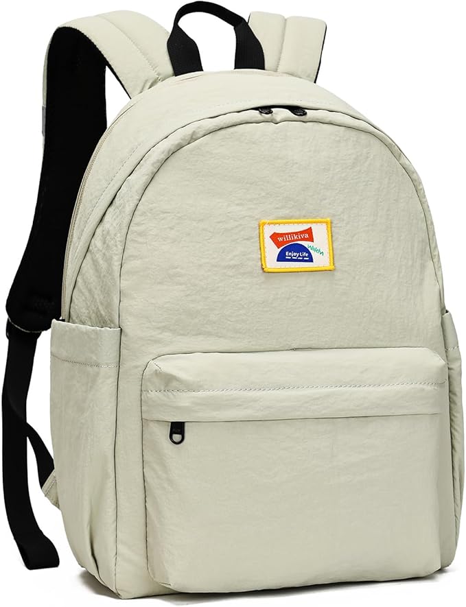 willikiva Kids Backpack for School Boys Girls Teens Toddler Backpack Waterproof Kindergarten Preschool Elementary Bookbag Children Travel Bag(Bean Grey Green,Medium)