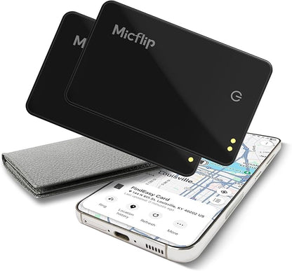 Wallet Tracker Card (Samsung Only),Rechargeable Bluetooth Smart Wallet Tracker,0.08in Ultra-Thin Glass Samsung Tracker Tags for Wallets,Passports & Luggage,IP67 Waterproof (2 Pack)