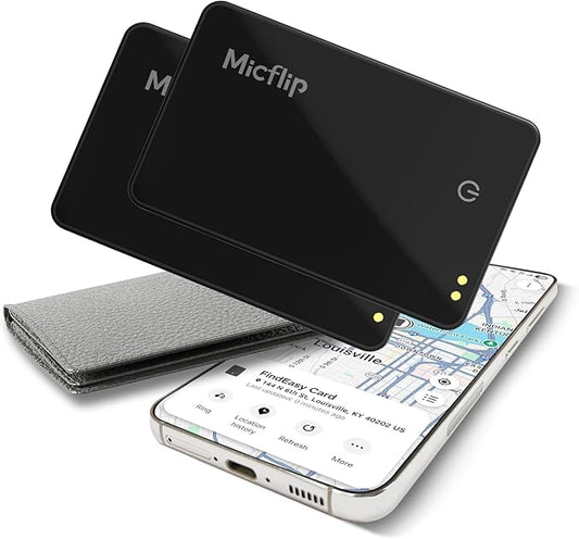 Wallet Tracker Card (Samsung Only),Rechargeable Bluetooth Smart Wallet Tracker,0.08in Ultra-Thin Glass Samsung Tracker Tags for Wallets,Passports & Luggage,IP67 Waterproof (2 Pack)