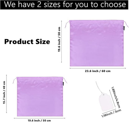 10 Pack Dust Bags for Purses and Handbags, Silk Dust Cover Storage Bag with Drawstring Travel Storage Pouch for Handbag Purse Shoes Boots (Pink, 23.6 × 19.6 in)