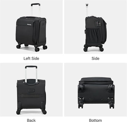 Hanke 16 Inch Underseat Carry On Luggage with Wheels Small Suitcase Softside Luggage Bags for Travel Lightweight Suitcases with Wheels Travel Luggage Personal Item for Men and Women(Dark Gray)