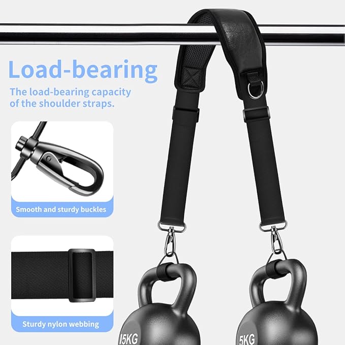 ZINMARK Shoulder Strap 79" with Cushion and Double Adjustable Buckles and Metal Hooks for Briefcase Bag, Luggage Bag and More