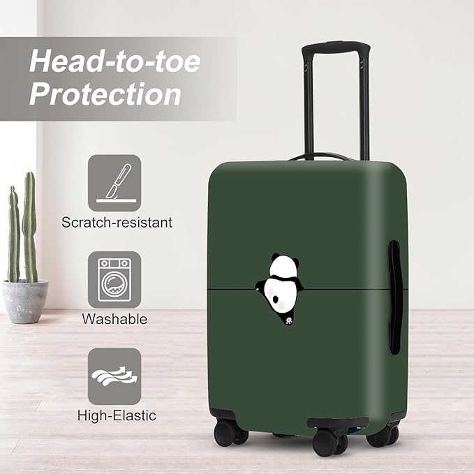 Adorable Panda Bear Luggage Cover Set, Asian Animal Print Elastic Suitcase Protector, Travel Gear for China Trips, Gifts for Panda Lovers