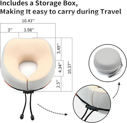 Thickened Travel Neck Pillow for Airplanes for Women, Adjustable Right Amount of Height 360° Support Memory Foam Neck Pillow, Portable Plane Pillow for Sleeping