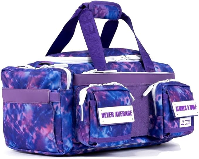 WOLFpak 20L Mini Duffle Bag for Gym & Travel | Waterproof Carry-On Weekender Bag with Shoe Compartment, Hard Bottom, and Tactical Molle System (Ice)