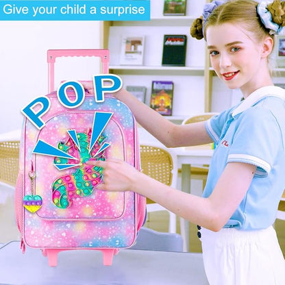 Kids Luggage for Girls, Cute Unicorn Rolling Suitcase Wheels for Children Toddler