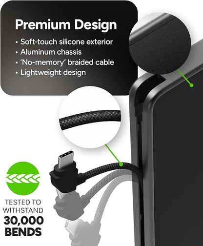 Mophie Powerstation Plus Mini 5,000mAh Power Bank - Has Integrated USB-C Cable, Fast Charging for Smartphones, Tablets, and iPhone 17/16/15