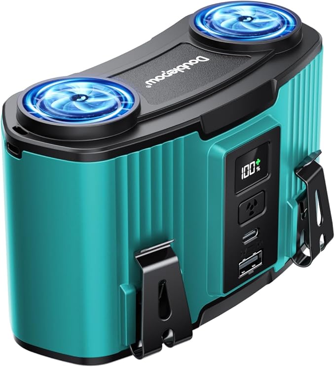 24000mAh Personal Waist Fan, USB Rechargeable Clip The Waist For Working,10 Speed & 40H Cooling and Heatstroke Prevention For Outdoor Travel Camping (blue, 24000mAh)