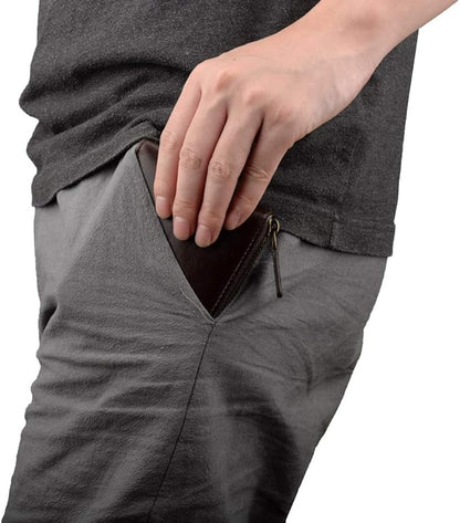 Genuine Leather Zipper Wallet With Coin Pocket, RFID Blocking Zip Around Front Pocket Bifold Wallet, Gift for Men