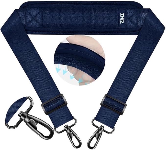 ZINZ 74" Shoulder Strap with Fixed Pad and Dual Balanced Buckles，Blue