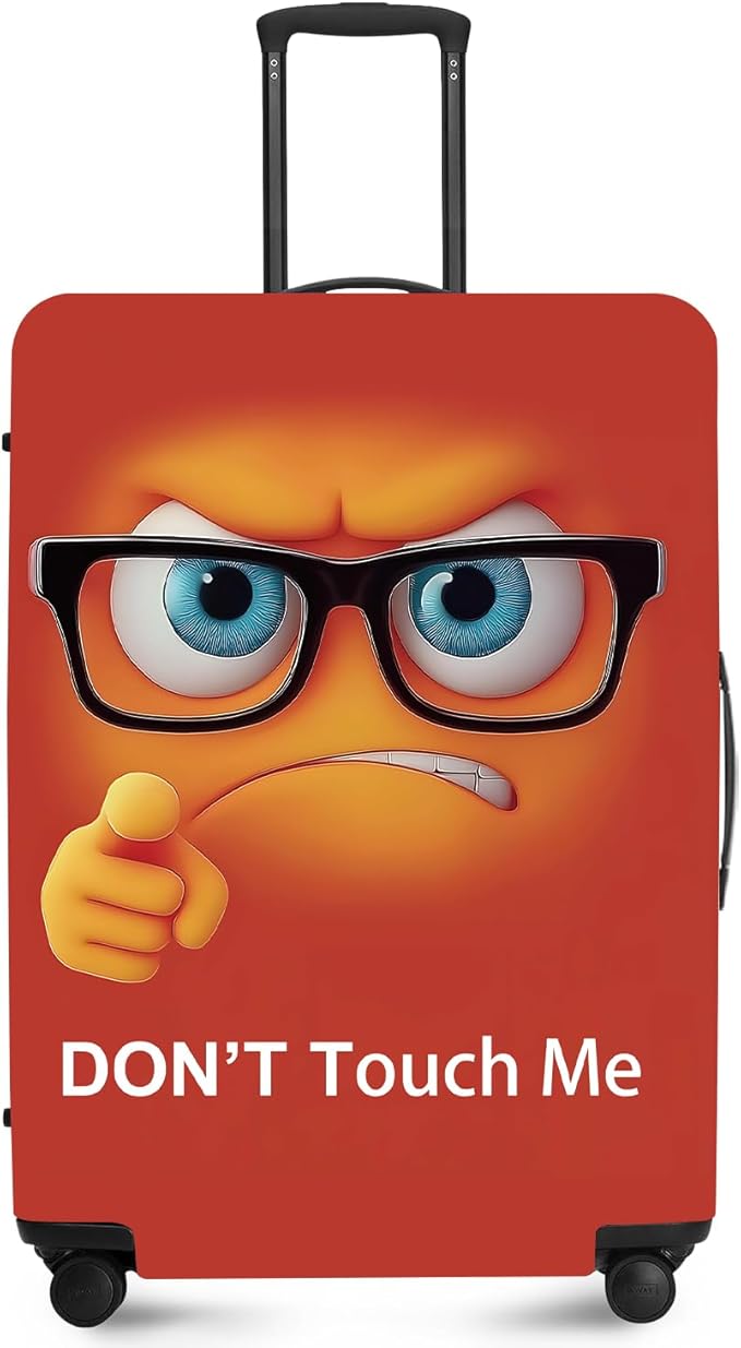 ANNA QUEEN Red Don't touch me Travel Luggage Cover Suitcase Protector Suitcase Cover Anti-Scratch,Stretchable Fit for 18-32Inch Luggage,Travel Bag Cover Washable L(fits 26-28Inch suitcase)