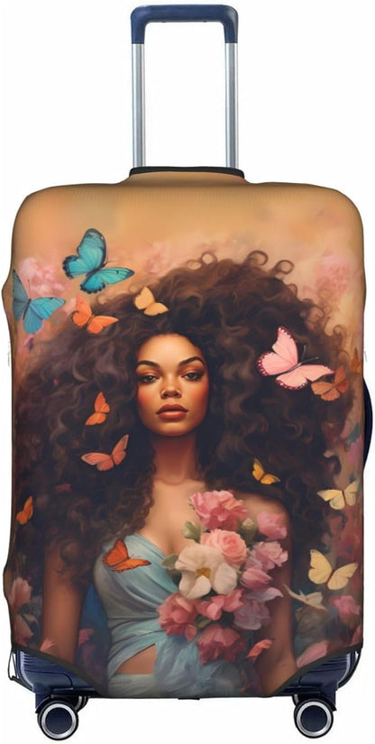 Luggage Covers for Suitcase - Washable Suitcase Protector - Anti-scratch - Small - African American Woman