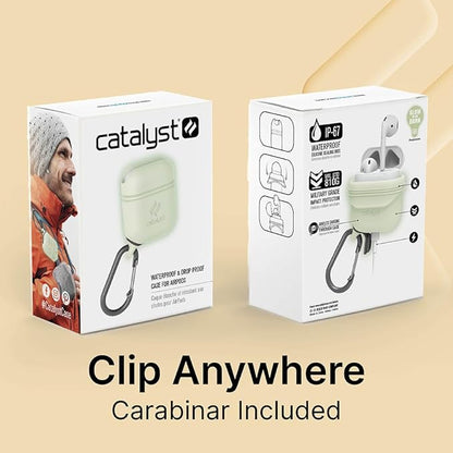 Catalyst Waterproof Case for AirPods 2nd Generation and AirPods 1st Generation - Wireless and USB-C Charging High Drop Protection AirPod Gen 2 and Gen 1 Case with Carabiner, One Piece Design