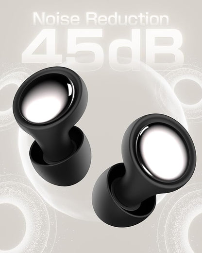 Ear Plugs for Sleeping and Concerts with Cord, Anti-Loss Reusable Earplugs, Ultra-Comfy, 45dB Noise Reducing, Hearing Protection for Travel & Focus, 7 Pair Silicone & Foam Eartips, Slumber Beige