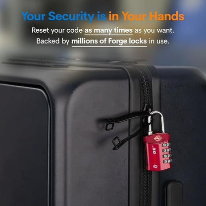 Forge Travel Lock,TSA Approved Luggage Locks for Air Travel, Gym Lockers, School Lockers, Pelican Cases, Gun Case, Easy Read Dials, Durable Alloy Body