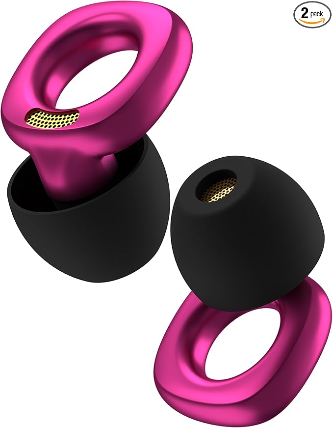 Audree Style Ear Plugs for Noise Reduction, Reusable High Fidelity Earplugs for Concerts, Musicians, Motorcycles, Study, Parent, Party, Flights & Sensitivity, 18-29dB Cancelling, Purple