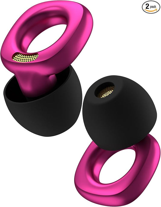 Audree Style Ear Plugs for Noise Reduction, Reusable High Fidelity Earplugs for Concerts, Musicians, Motorcycles, Study, Parent, Party, Flights & Sensitivity, 18-29dB Cancelling, Purple