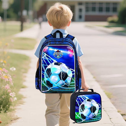 AGSDON 5 Piece Kids Luggage Set for Boys, Cute Rolling Wheels Suitcase for Toddler, Children Travel Carry on Suitcase - Football